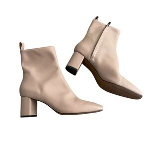 H&M beige block heel ankle booties - 40/8.5